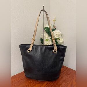 Michael Kors Rubber Tote Handbag Purse Black Rare